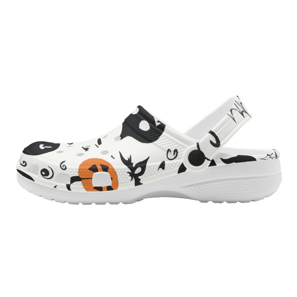 White Printed EVA Clogs for Women Men Ventilated Breathable Slip On Casual Shoes Lightweight Summer Sandals Daily Walking