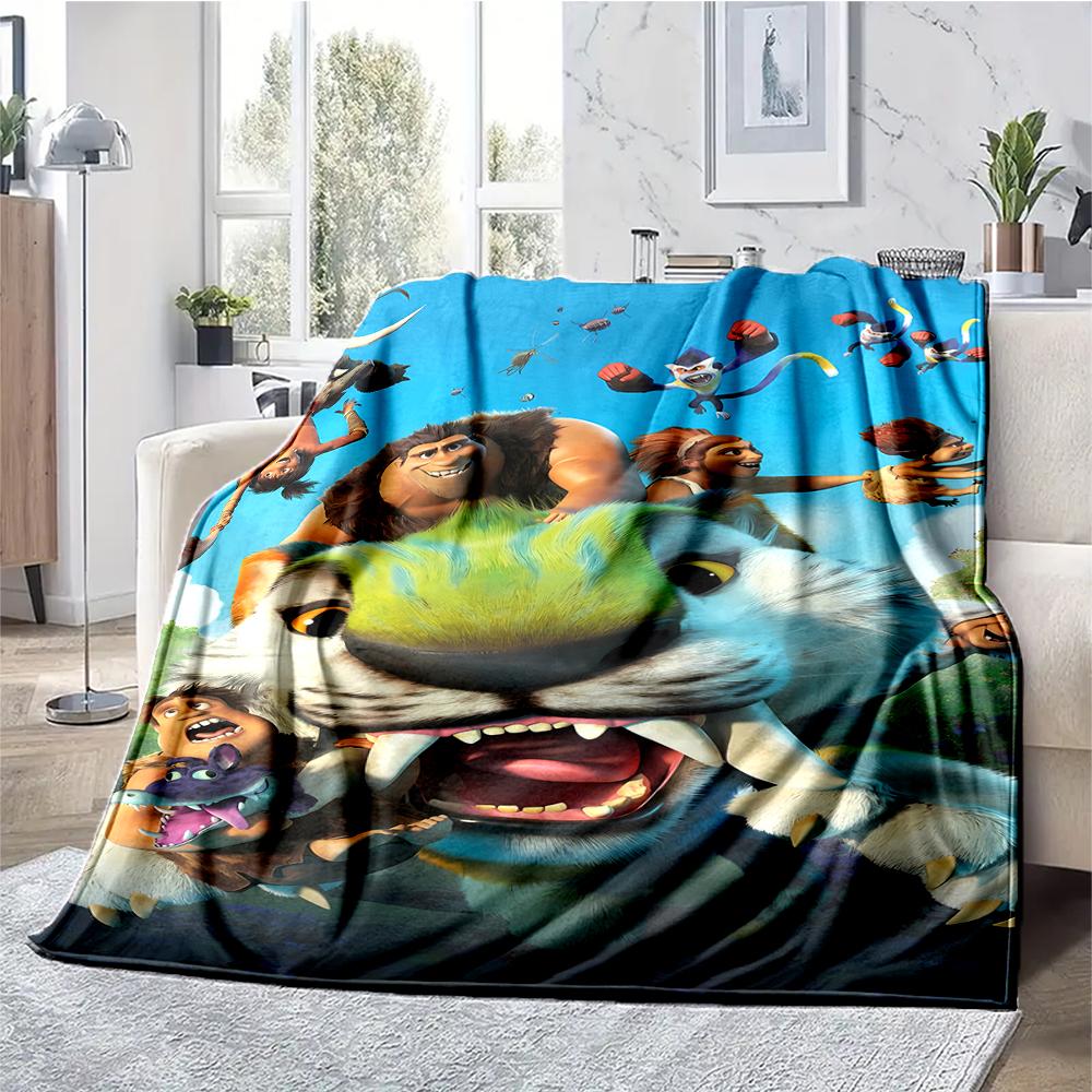 The Croods Theme Printed Blanket - Perfect for Couch, Bed, Travel & Outdoor Use | Machine Washable, Cozy & Durable.