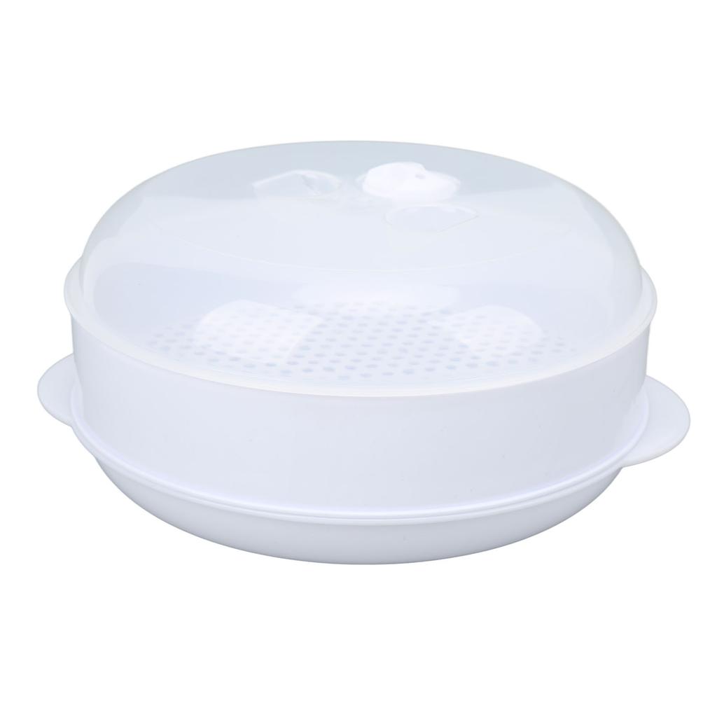 Microwave Steamers Transparent Cover Deformation Resistant Heated Steamer with Lid Handle for Home Kitchen