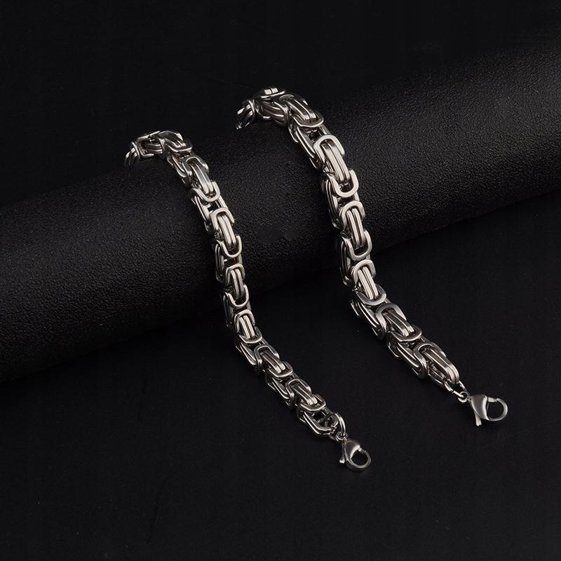 Silver Men' Bracelet THICK 20cm ROYAL Byzantine Weave
