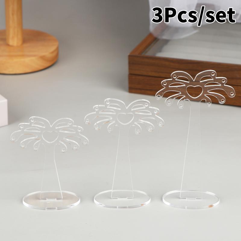 3Pcs/set Clear Acrylic Earring Display Stand Transparent Stud Dangle Earrings Display Rack For Jewelry Showcase Organizer Holder
