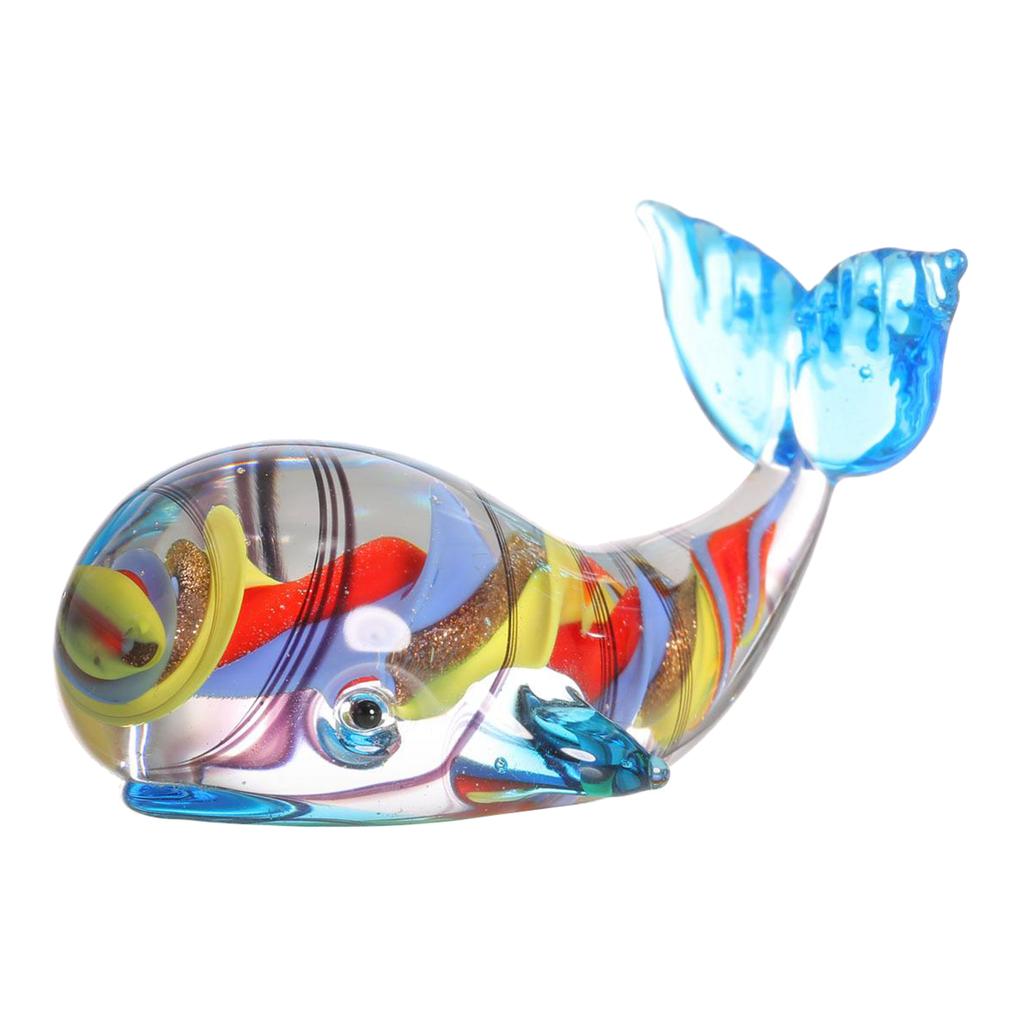 Clear Green Sansukjai Whale Miniature Figurines Animals Hand Painted Blown Glass Art Collectible Gift Decorate Clear Green Sansukjai Whale Miniature Figurines Animals Hand Painted Blown Glass Art Collectible Gift Decorate