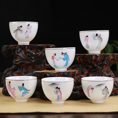 Ceașcă de ceai din ceramică pictată manual, Cuptor Master Cup Cupă Mică Clasică Opera Beijing Kungfu Căni de ceai 6 buc