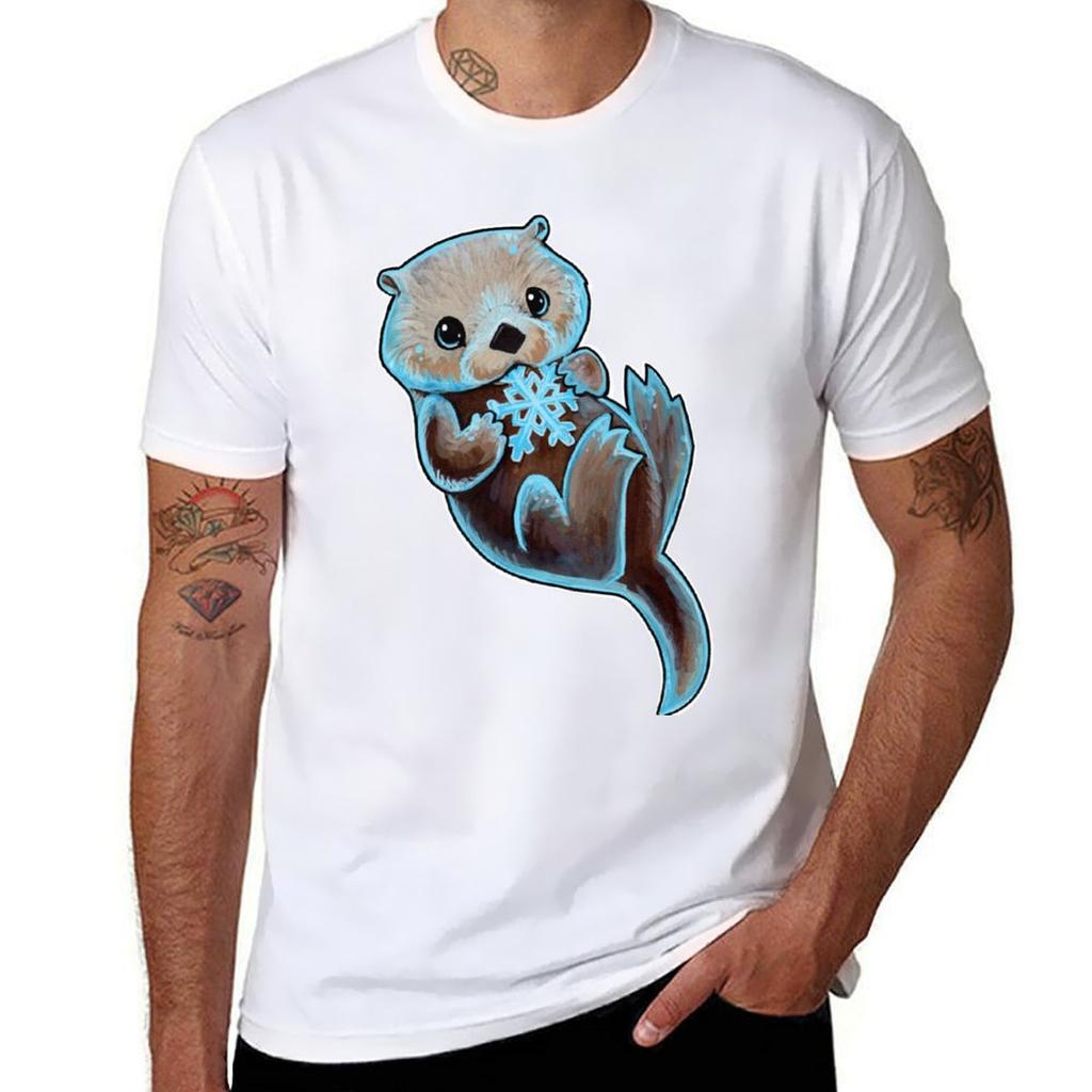 Snowy Otter Tshirt Casual Graphic Print Tee