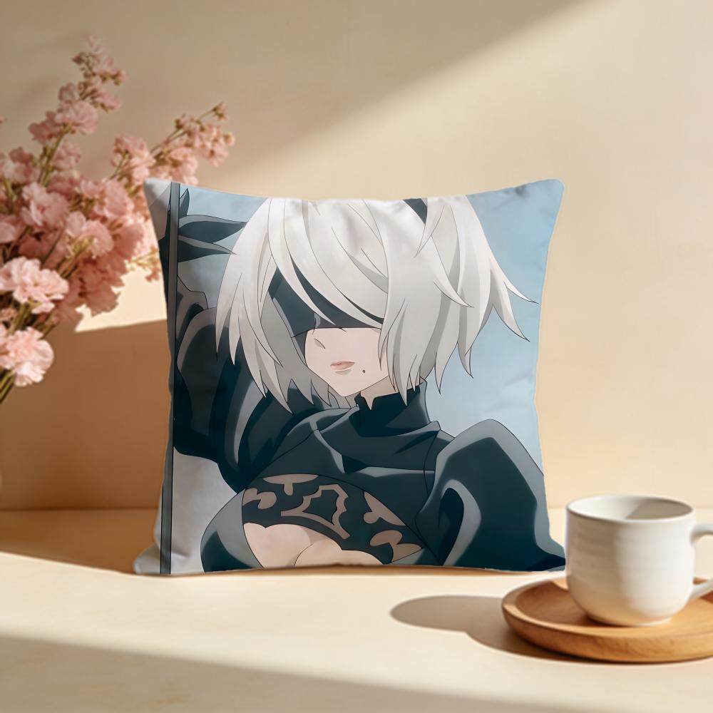 Fashion NNieRAutomataing Cushion Cover Stylish Washable Pillow Cover Ideal for Couch Bedroom Car Decoration
