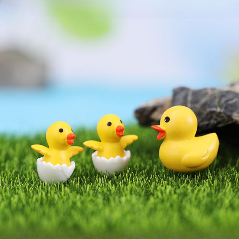 10pcs Resin Miniature Chick Figurines Versatile Indoor Outdoor Handcrafted Garden Animal Decor Garden Bonsai Ornament Decoration