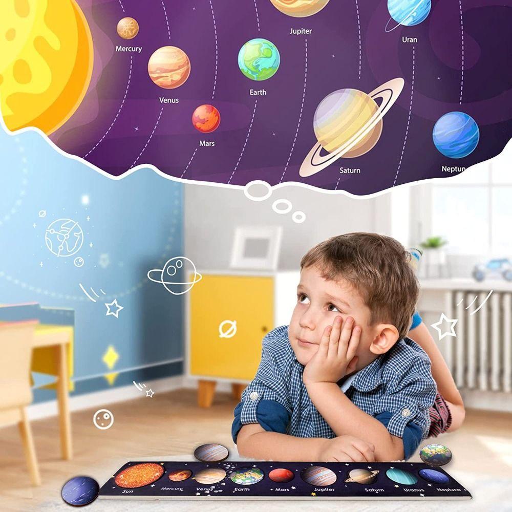 

Universe Montessori Wooden Toy Wooden Planets Matching Board Lovely Planet Puzzles Imagination E