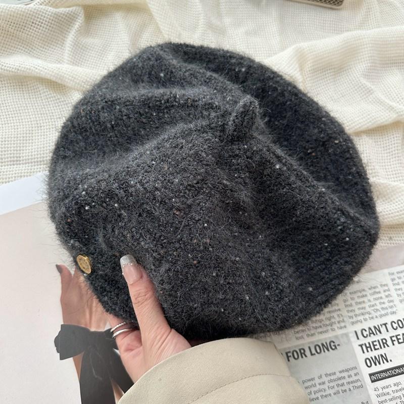 Autumn and Winter Korean Style Versatile British Retro Octagonal Painter Hat To Show Off Your Face  Small Woolen Pumpkin Hat