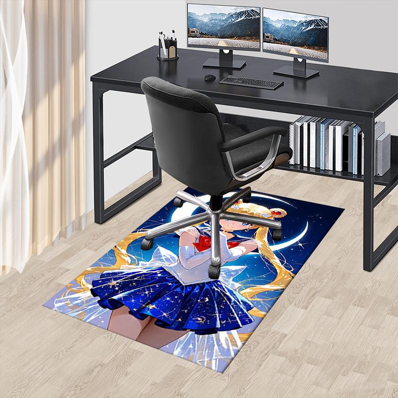 Sailor Moon Chair Mat Home Decor, Sofa Rug, Office Carpet Gift for Sailor Moon Fans Suitable for Bedroom, Living Room, Various Rooms