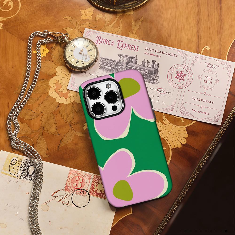 Spring Pink Flowers Phone Case for IPhone 16 15 14 13 12 11 X XS XR XSMAX 7 8 Pro Max Plus Double-layer Back Cover