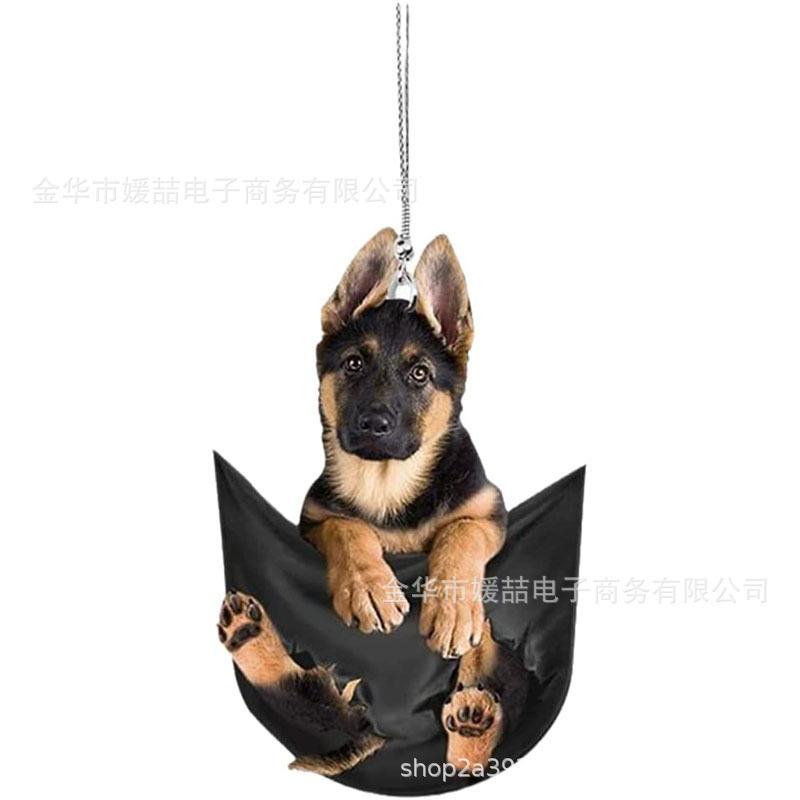 Ornement suspendu en forme de chien pour voiture, sac à dos et intérieur de véhicule