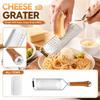 Stainless Steel Grater with Wooden Handle Flat Surface Cheese Grater Vegetable Shredder Potato Slicer Kitchen Tool