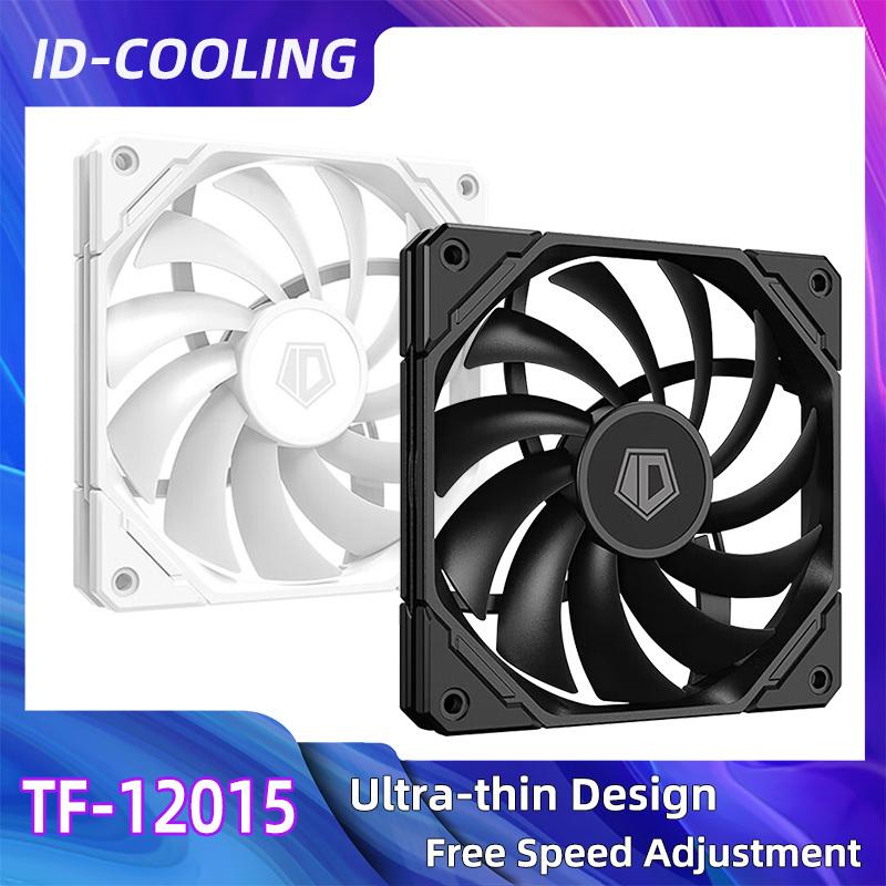 ID-COOLING TF-12015 120mm Cooling Fan Thinckness 15mm Ultra-Thin PC Case Fan 4Pin PWM Temperature Control Mute CPU Cooler BK-1pcs