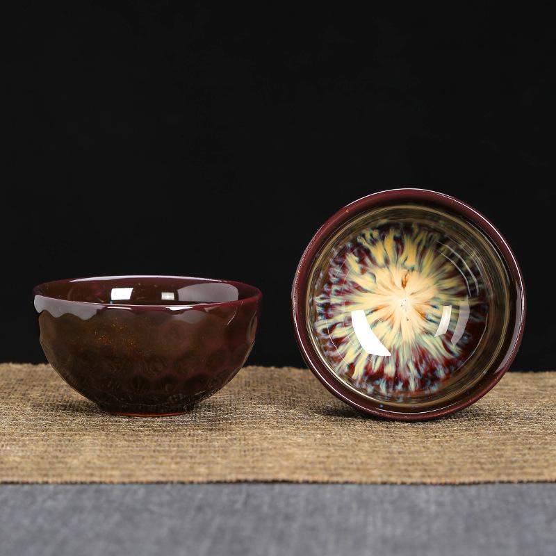 Kiln Change Tea Cup Ceramic Cups and Lanterns Kung Fu Small Tea Cups Master Cup Single Cup Jianjian Tea Set Tea Bowl Tea Cups Bucket Hats Cups
