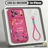 Colorful Stars Print Lanyard Case For iPhone 18 Pro Max Shockproof Bumper Soft Silicone Cover For iPhone 17 16 15 14 13 Pro Max 17E