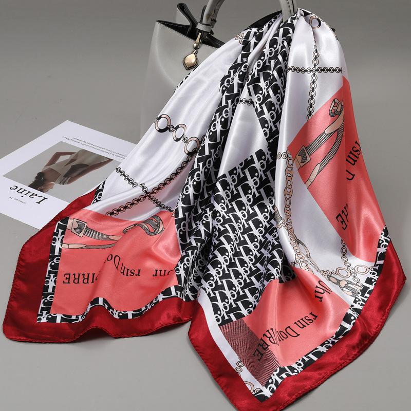 90 Square Scarves, Silk Scarves, Women's New Spring and Summer High-end Sense Versatile, Thin Scarves, Shawls Outside