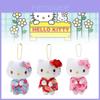Rozkošný plyšový přívěsek na klíče Hello Kitty v designu japonského kimona v různých barvách