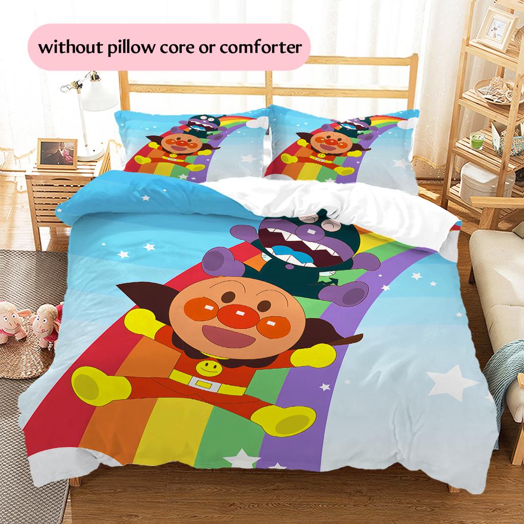 Anpanman Cute Style Bedding Set Duvet Cover Pillowcase No Filler, Soft Home Bedroom Decor, Perfect Gift for Fans.chl