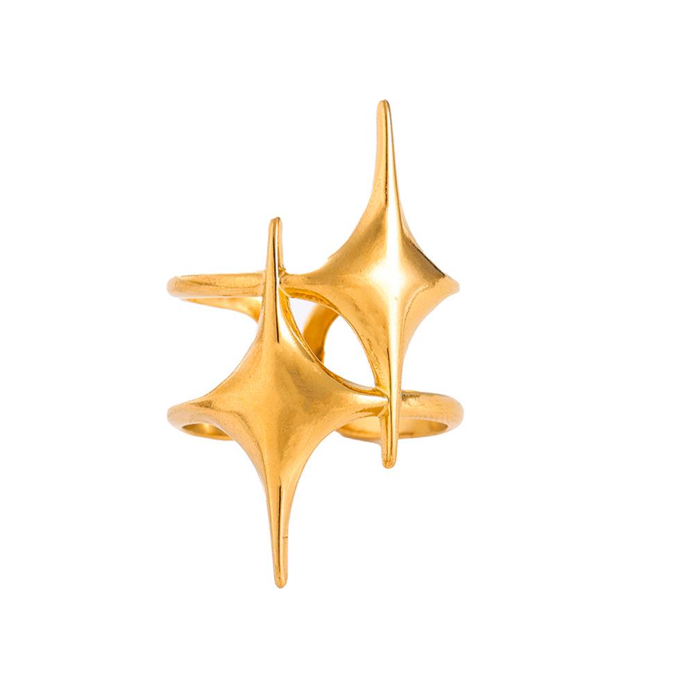 Simple Star Open Titanium Steel Ring for Women - Chic Light Luxury Stainless Steel Jewelry