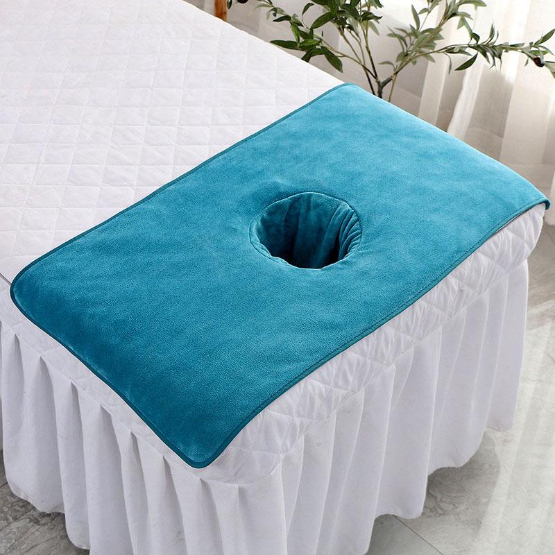 3 Pcs Thickened Beauty SPA Massage Table Planking Face Towel With Hole Bed Bandana Beauty Salon Bed Head Towel