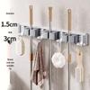 No-Drill Mop and Broom Holder