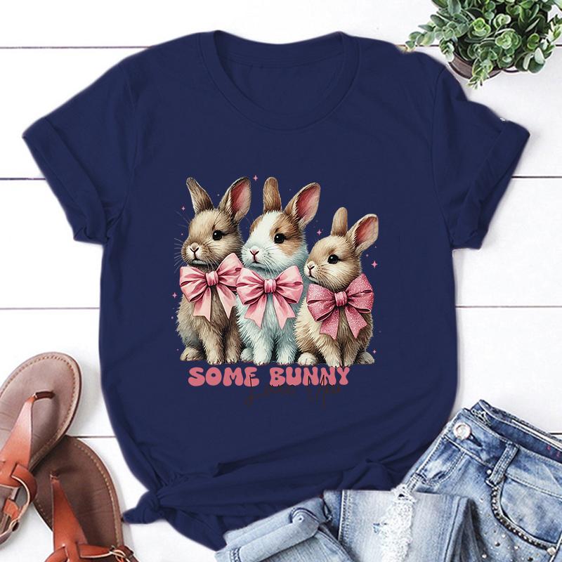 Hot Sales Easter Bunny Loves You T Shirts Women Men Summer Cool Short Sleeves Personality Harajuku T-Shirt
