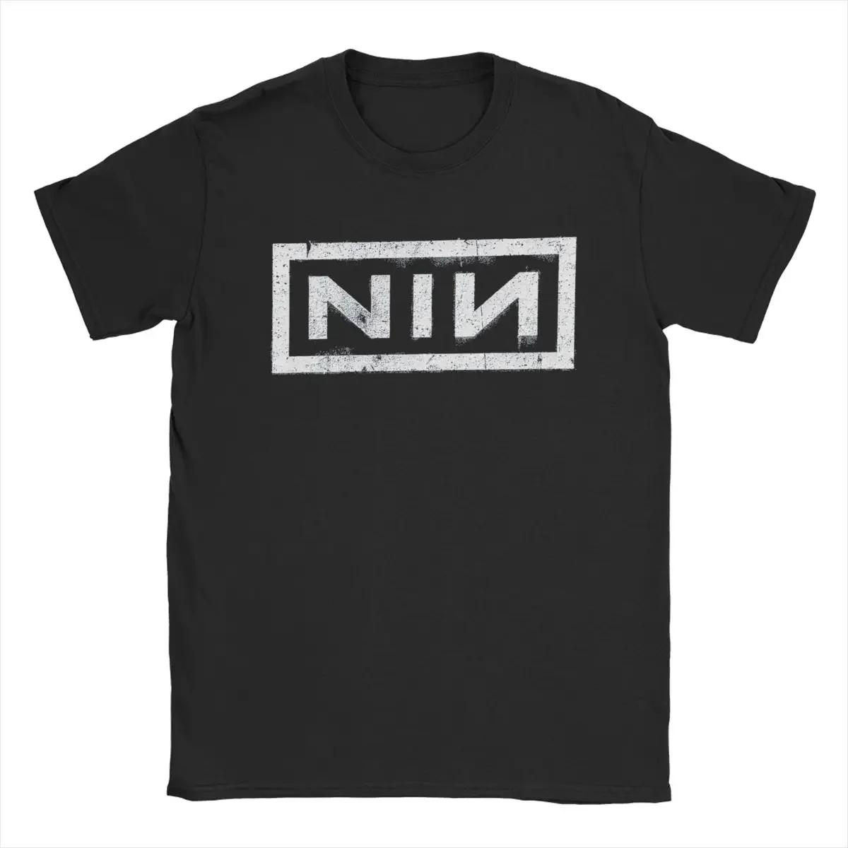 

NIN Retro Logo Nine Inch Nails T-Shirt Men Fashion Cotton Tee Shirt Round Neck Short Sleeve T Shirts Gift Idea Clothes#Color XXXXXL