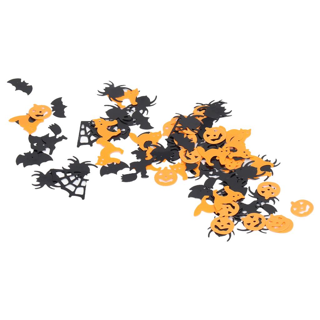 200g Halloween Confetti Halloween Party Table Scatter Confetti Pumpkin Spider Webs Foil Metallic Sequins Confetti Decor