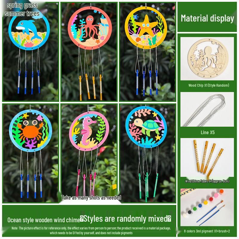 DIY Wooden Christmas Wind Chime Kit: Children's Painting & Decorating Ornament Gift