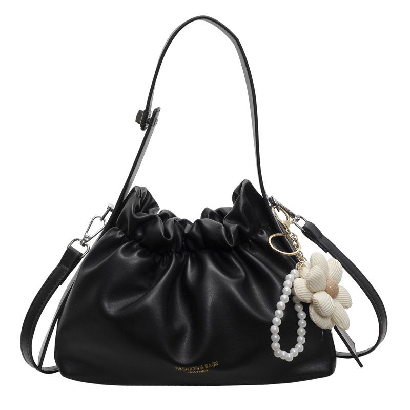 Versatile niche texture cloud drawstring bucket bag women's 2025 new high-end fashion foreign style shoulder messenger bag