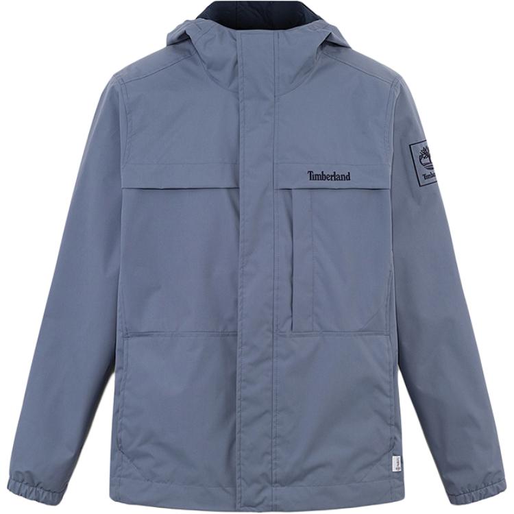 Timberland Men s Hooded Waterproof Jacket Slate Blue A695W-073 S