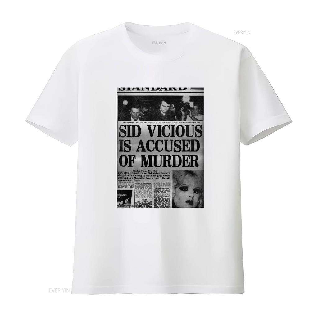 Vintage 90s Sid Vicious Newspaper Ad Punk Sex Pistols T Shirt Size XL vintage Washed designer clothes homme Comfortable