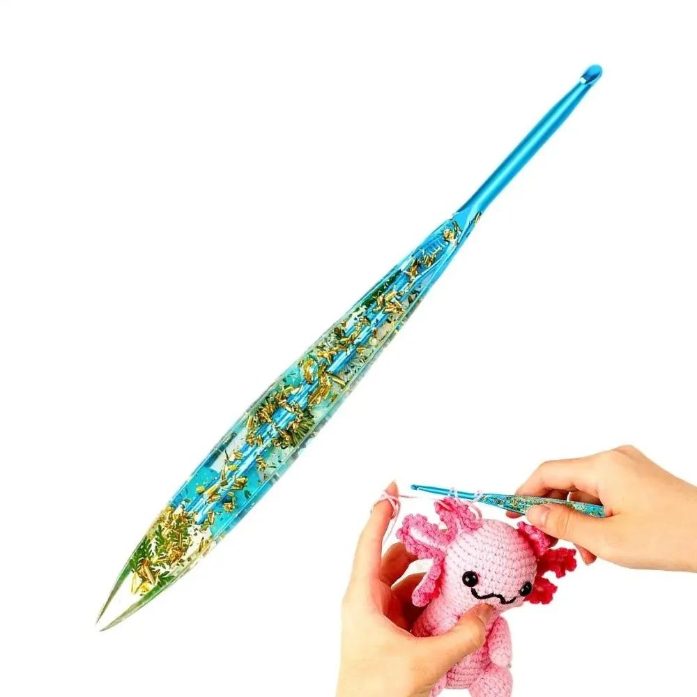 Empuñaduras de Resina Florales Ganchillo Antideslizante 2.0-6.0mm Aguja de Tejer Herramientas de Tejer Hilo Tejer DIY Herramientas de Tejido Fabricación de Suéteres