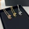 Diamond Pattern Crescent Moon Necklace: Women's Luxury Pendant with Star and Moon Clavicle Chain