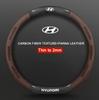38CM Carbon Fiber Leather Steering Wheel Cover For Hyundai ix35  Accent I10 Ioniq Kona Certa Elantra N Santa Fe Sonata Tucson lk1