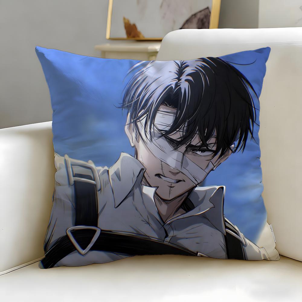 Popular Anime Character Levi Ackerman Cushion Cover Soft  EasyWash Pillow Case  Versatile for Couch Bed Travel and Office