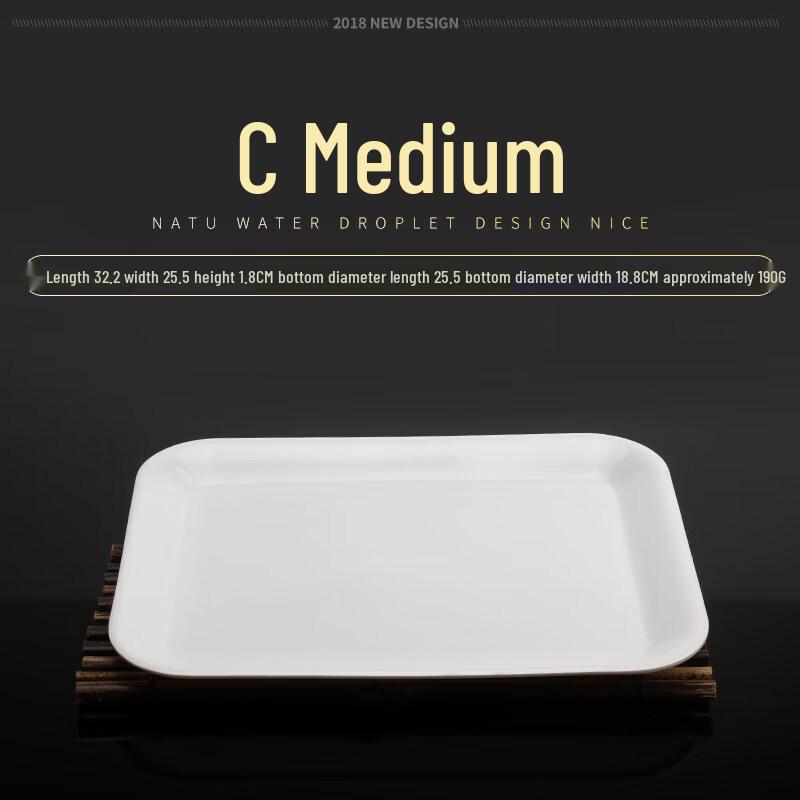 White Melamine Rectangular Serving Tray
