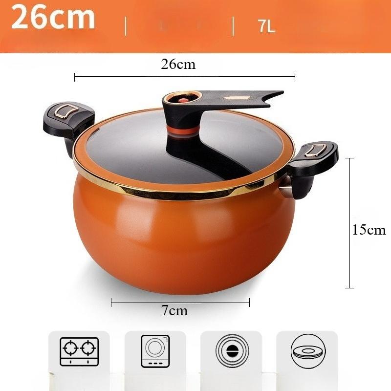 Stew Pot; Enamel Pot; Household Multi-functional Cooking Pot; Large Capacity Stew Pot; Multi-purpose Pot; Convenient Soup Pot
