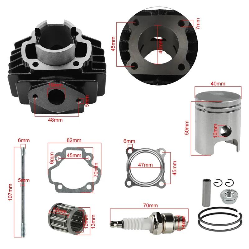 40mm 50cc Engine Cylinder Piston Ring Gasket Top End Rebuild Kit for Yamaha PW50 QT50 PW 50 Kids Mini Bike off-road Motorcycle