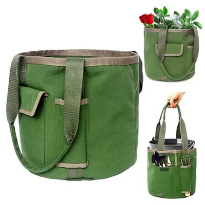 Bolsa de balde para ferramentas de jardim, vários bolsos, 7,9 galões, grande capacidade, à prova d'água, durável, lona, organizador de jardinagem