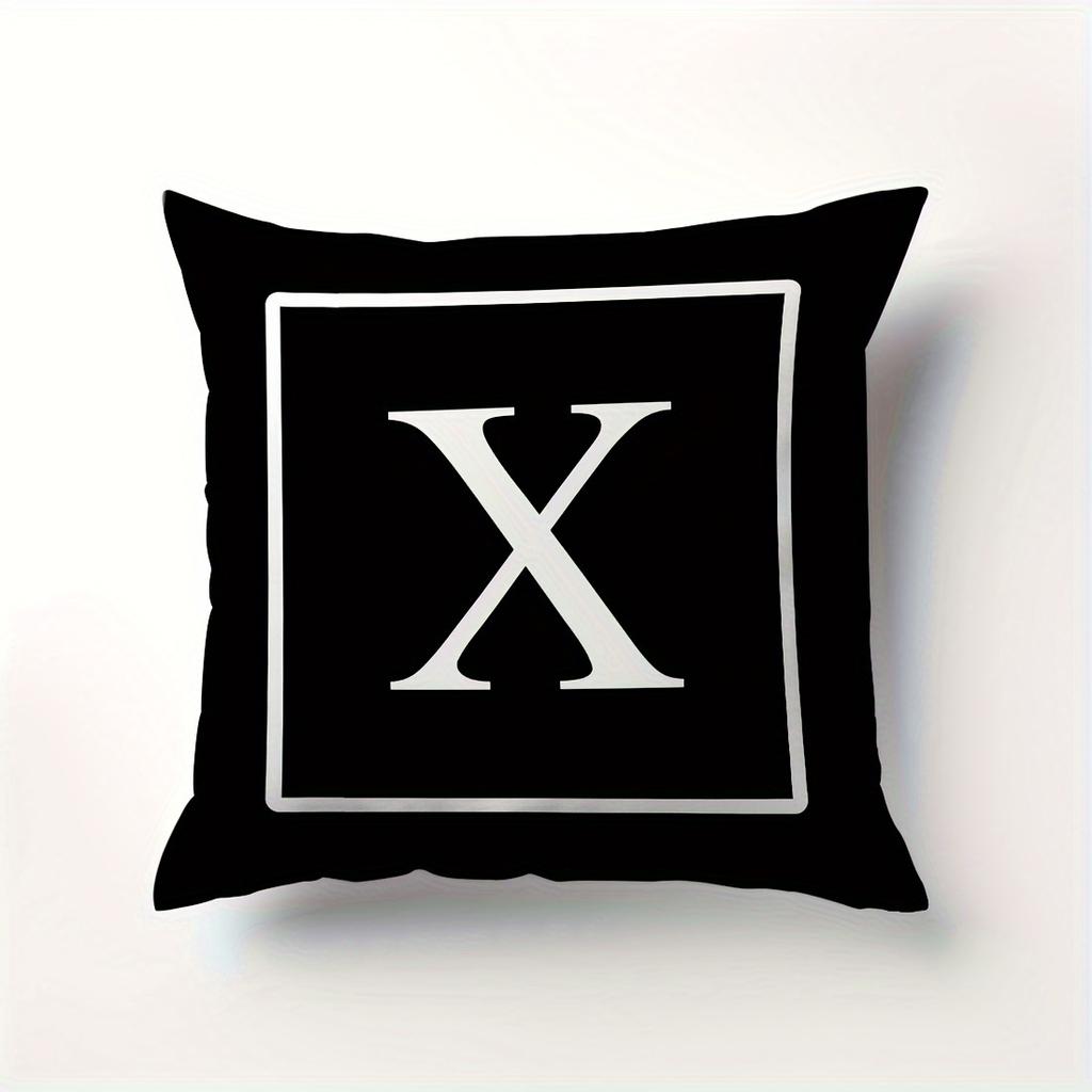 Minimalist Letter Pillow Cover Single Alphabet Print Cushion Case Personalized Initial Decor Pillow for Home Dorm