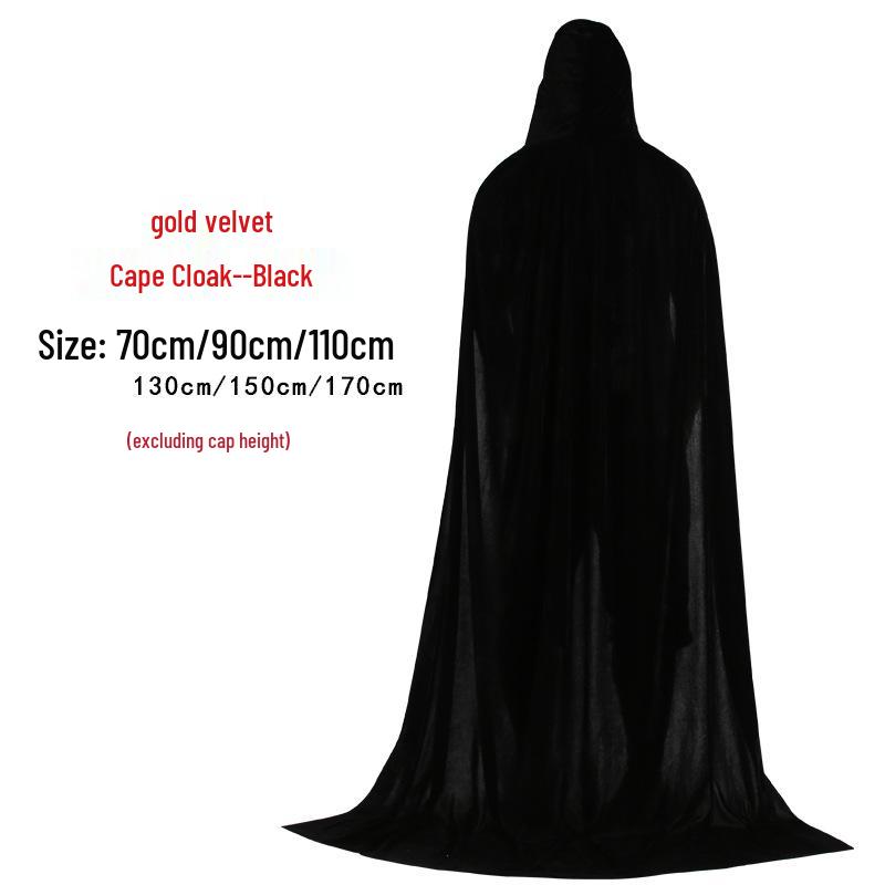 Witch & Wizard Gold Velvet Cape for Children & Adults - Halloween Costume Cloak