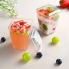 10pcs-Plastic Dessert Cups Square Trapezoid Disposable Food Cake Cup Cube Pudding Sauce Jelly Container