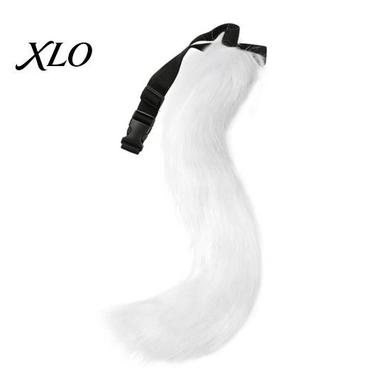 Soft Plush Fox Mask Cosplay Mask, Fluffy Tail, Costumes Props, Fuzzy Animal Set for Costume Party Anime Convention And Role Play Accessories