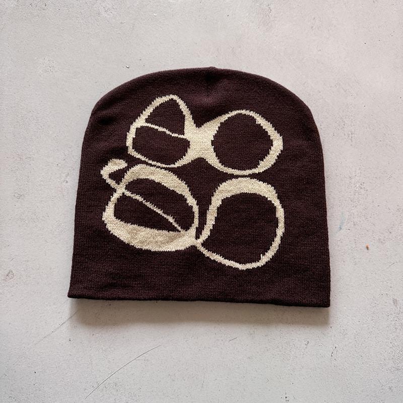 Protection Ear Knit Hat With Embroidered Design For Autumn Winter Casual