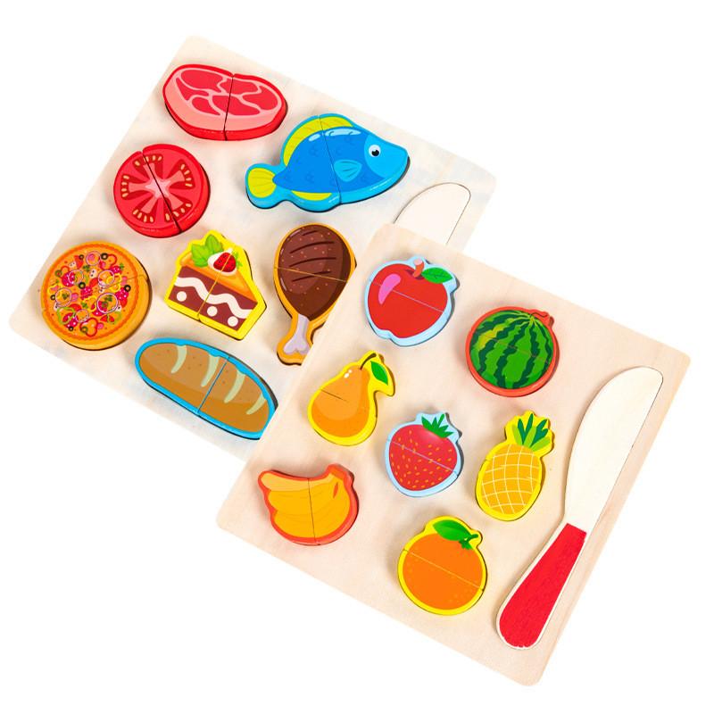 Wooden Magnetic Fruit And Vegetable Cutting Toy For Kids Kitchen Play
