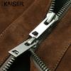 KAISER Men's Thick Sheepskin Leather Lapel Jacket