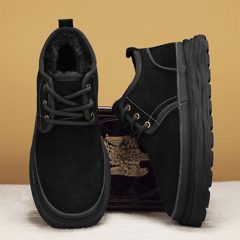 New Men's Shoes Size Winter Warm Shoes Snow Boots for Men Velvet and Thickening Outdoor Non-slip Anti-wear Mens Short Boots