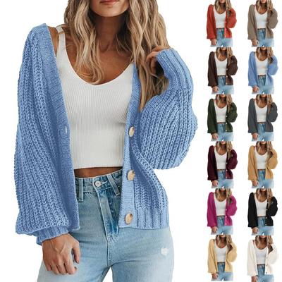 Women's Chunky Knit Cardigan Sweaters Trendy Casual Long Sleeve Open Front Button Down Knitted Outerwear Coats