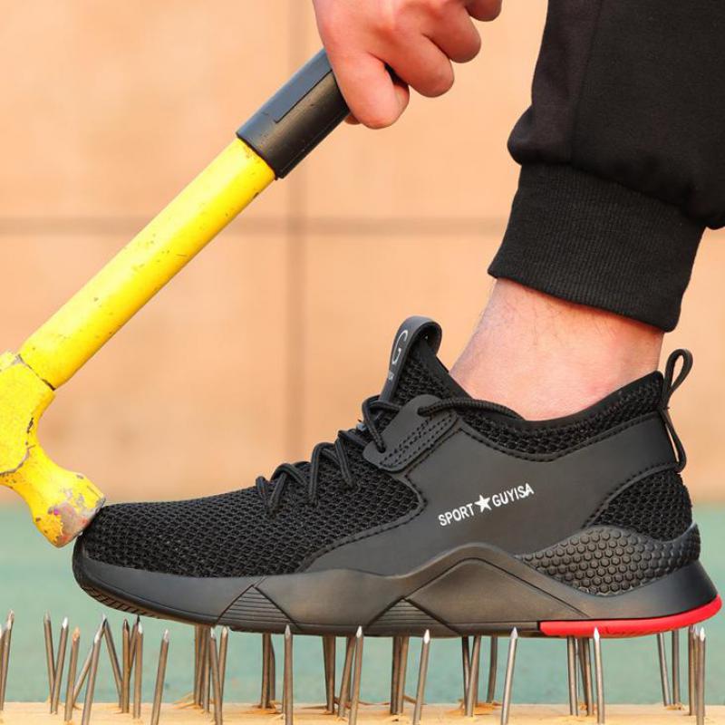 Summer Safety Shoes Mesh Work Shoes Lightweight Safety Sneaker For Men Breathable Protective Work Sneakers Steel Toe Shoes Man